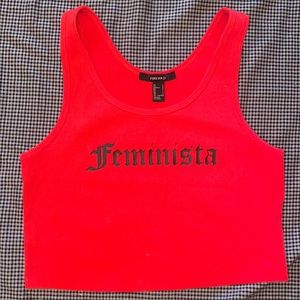 Forever 21 Graphic Cropped Tank Top